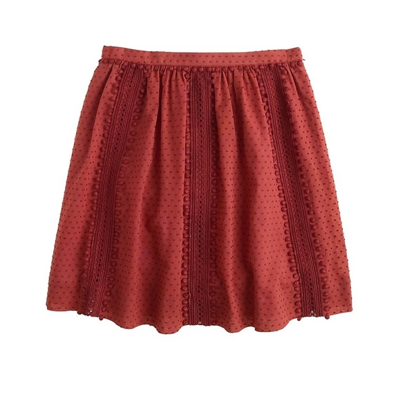 J. Crew Dresses & Skirts - J. Crew Rusty Red Swiss-Dot Pom-Pom Skirt